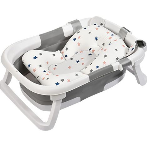 Bañera Portátil Plegable para Bebés con Termómetro Incorporado Diseño Ergonómico Cojín Antideslizante Tapa de Seguridad para Recién Nacidos y Niños Pequeños