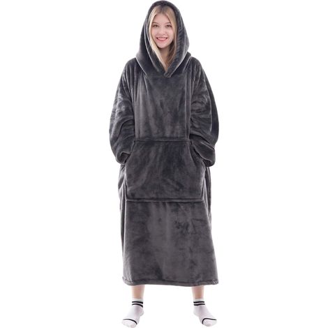 1 pièce Couverture à capuche avec fermeture éclair, pyjama/pull d'intérieur, épaisse, unisexe, pour canapé ou lit (1/5)