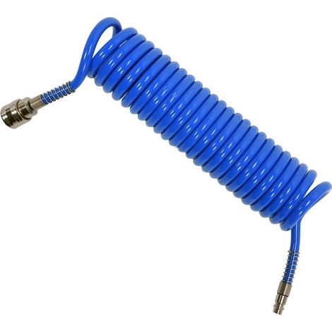 Druckluft Spiralschlauch Pressluftschlauch Polyurethan PU mit 1/4" Schnellkupplung 5m bis 15m innenØ: 5,5mm bis Ø8mm +5m innen Ø8mm außen Ø12mm (1/3)