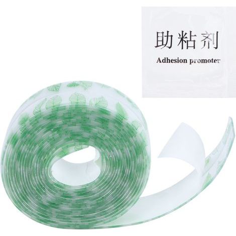 Directeur de la Calafateo de L'auto-emploadesive pour la Salle Bain Scelled Ribits PVC 3.2m pour les Améliorations Maison (feuilles vertes transparentes) (1/5)