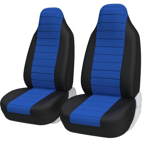 Housses de Siège de Voiture Avant Universelle, Tissu Housse Couverture Couvre Sieges Auto, Compatible avec L'airbag, Convient à la Plupart des Voitures Camionnette SUV Camion, 2 sièges, Bleu (1/5)