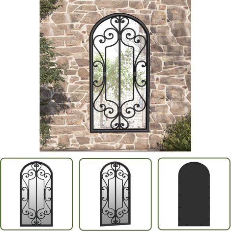 Maison Exclusive Gartenspiegel Schwarz 70x30 cm Eisen (1/5)