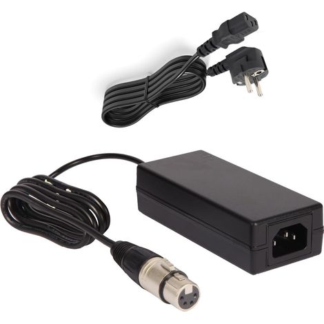 Adaptateur XLR 4 broches femelle 12 V AC/DC, noir, 1,5 A, 48 W, compatible avec V-R84DP-HD, SE-2000, bloc d'alimentation, connecteur XLR (1/5)