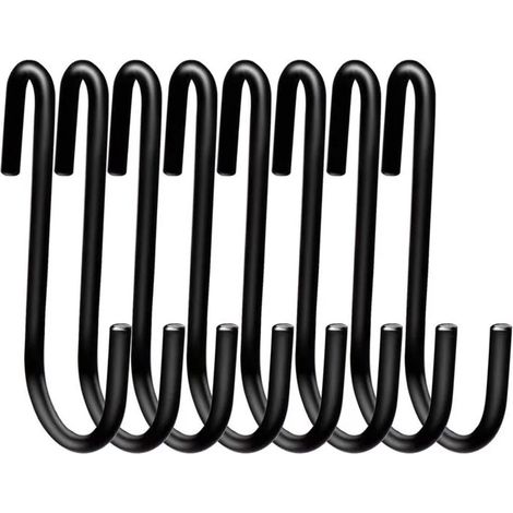 Un ensemble de 24 crochets en S robustes de 7,6 cm (3 pouces) pour supports à casseroles (noirs) (1/5)