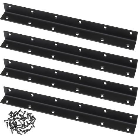 Connecteur d'Angle en L, Lot de 4, Équerre d'Angle Perforée 90 Degrés, Renfort Robuste pour Bois, pour Renforcements, Réparations, Tables, Armoires, Meubles - 275x25x25mm (275x25x25mm) (1/5)