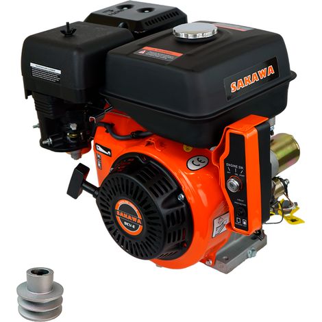 of Moteur essence 4 Temps Démarrage électrique 270CC 9 CV + Poulie Moteur 25mm