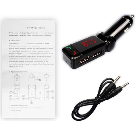 Kit Main Libre Bluetooth Voiture Transmetteur FM Sans Fil Lecteur MP3 Auto (1/5)