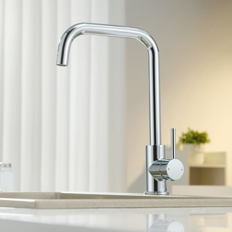 Küchenarmatur, Hochdruck 360° Drehbar Wasserhahn Küche, Edelstahl Mischbatterie Küche, Spülenarmatur mit Einhebel, Chrom