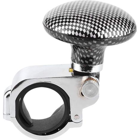 Bouton de volant de voiture, bouton universel de rotation de volant de voiture commande de poignée auxiliaire de Booster de boule de puissance(Fibre de carbone) (1/5)