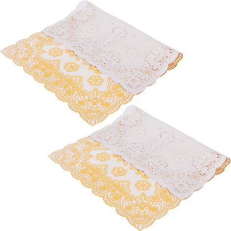 2 Pièces Sous-verres PVC 30x45 cm Dorés - Dessous de Plat Décoratifs pour Cuisine, Mariage, Événements