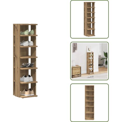 Schuhschrank Artisan-Eiche 28x27x102 cm Holzwerkstoff - Schuhschrank - Schuhschränke - Schuhaufbewahrung - Schuhorganizer (1/5)