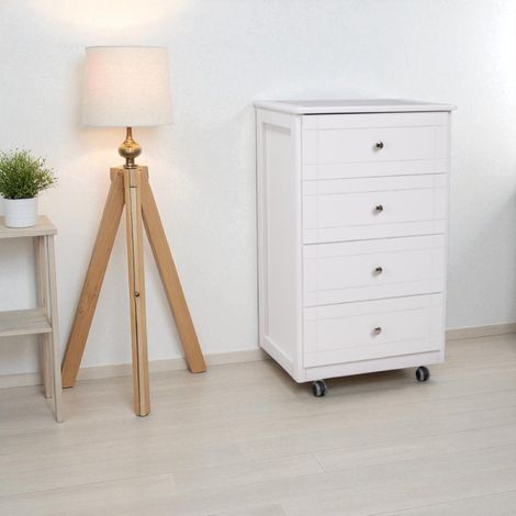 Carrello Cassettiera Giada con piano mattonelle in ceramica BIANCO (1/5)