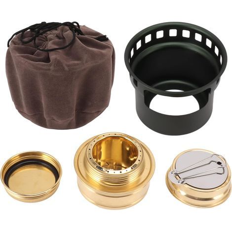 Réchaud à alcool de camping, grille creuse, réchaud à alcool facile à nettoyer pour sac à dos, idéal pour les hôtels. (1/5)