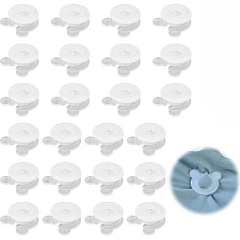 24 Pièces Couette Clip, Antidérapantes Pince Couette pour Garder la Couette en Place Transparent Housse de Couette Clip pour Couette de Chambre Coucher Rideau (3.7  3.8cm) (1/5)