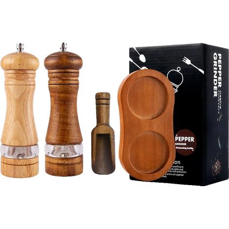 Molinillo de pimienta manual, materiales ecológicos, núcleo de cerámica, 4PCS-1 (1/2)