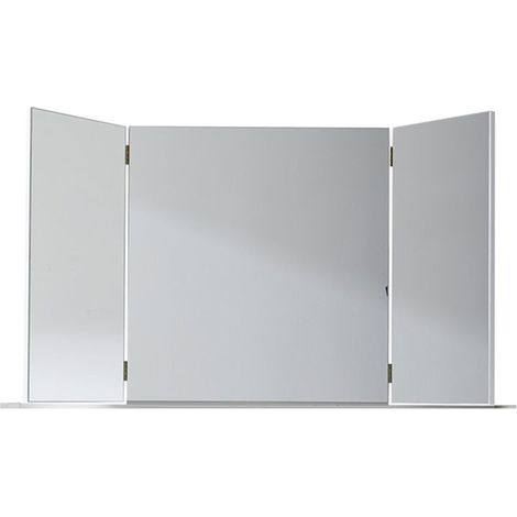Miroir pliable avec étagère laqué blanc Ellia (1/2)