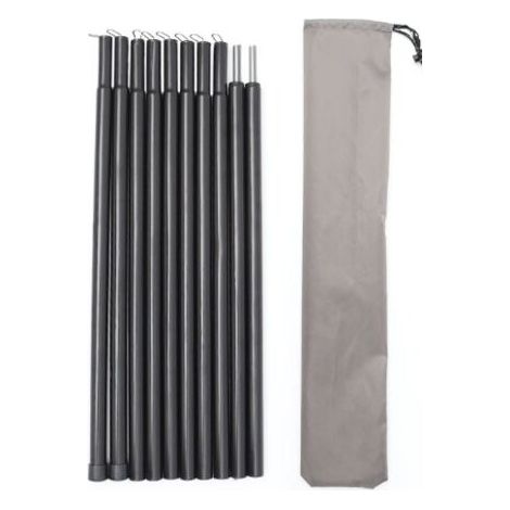 QORVA-2 Pièces Arceaux de Tente Télescopique en Acier Inoxydable pour Bâche avec Sac de Rangement Réglable de 43 à 200 cm pour Tente Tarp Auvent Voile D'ombrage