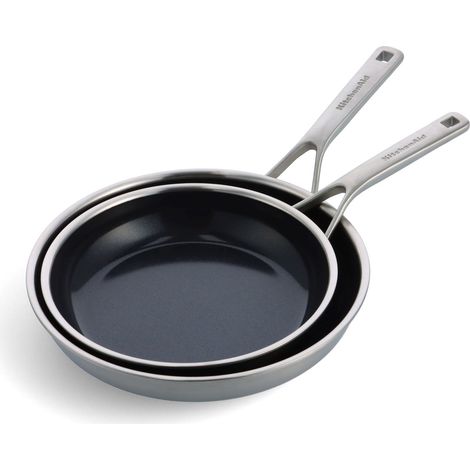 KitchenAid - Multiply Frypan Set - Silver - 24 cm + 28 cm