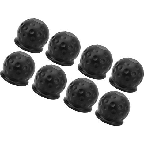 Coffret de 8 Protège-Boule d'Attelage 50mm, Housse Résistante et Souple pour Remorque, Caravane, Camping-Car, Noir, Protection Robuste (1/5)