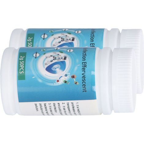 flacons de comprimés effervescents chlorés multifonctionnels pour purifier l'eau du bain et de la piscine. (1/5)