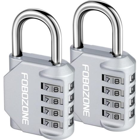 Lot de 2 Cadenas à combinaison, Étanche 4 chiffres, Alliage de zinc, Pour casier et portail (1/5)