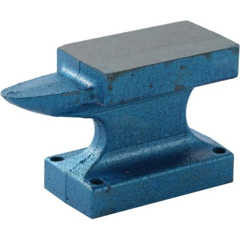 QORVA-Enclume, bleu Enclume de Forgeron 1LB Enclume en Fonte avec Seul Cor pour Ferronnerie, Carrosserie, Bijoux, l'Atelier Soudage, Formage et Forgeage des Métaux (1/4)