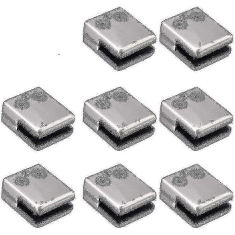 Lot de 8 pinces à verre en acier inoxydable, support pour panneau de 6 à 8 mm d'épaisseur, dos plat (1/4)