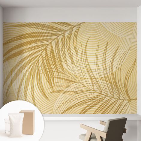 Papier peint intissé avec imprimé pour décoration intérieure pour rénovation a motif - Colle incluse gratuite Élégance tropicale 152x104 cm (1/5)