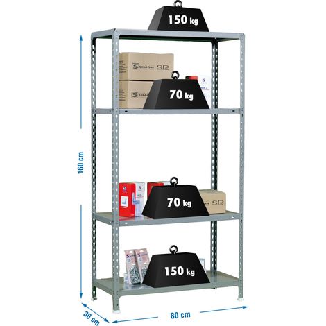 Simonrack Metallregal grau 1600x800x300 mm