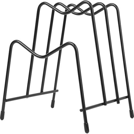 Rangement Couvercle Casserole, Support de Couvercle de Casserole, Porte Planche à Découper en Métal, Support Assiette, Porte Couvercles Cuisine Organisateur de Casseroles et Poêles, Noir (1/5)