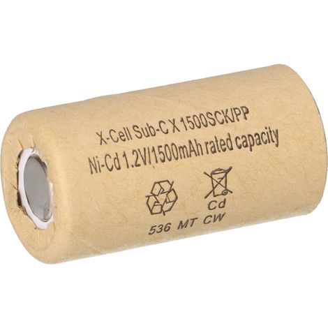 10x XCell Akku Sub-C 1,2V 1500 mAh 1500SCK PP Pappmantel NiCd Hochstrom (1/5)