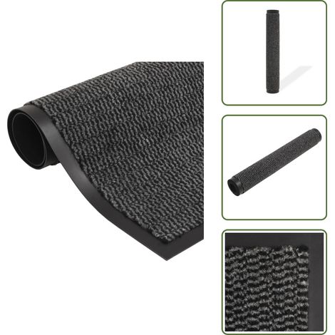 The Living Store Paillasson rectangulaire 80 x 120 cm Anthracite - Tapis de protection (1/5)