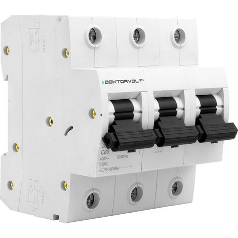 Interruttore automatico fusibile MCB 3P trifase C80A 10KA eska (1/5)