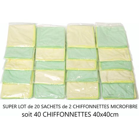 Lot de 40 Chiffonnettes Lavettes Microfibre 40x40cm Super Qualité Trico Star K Multi usage - 615.900.212 (1/4)