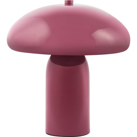 Lámpara de mesa moderna con pantalla de hierro una luz 22 cm forma de seta borgoña Sanya
