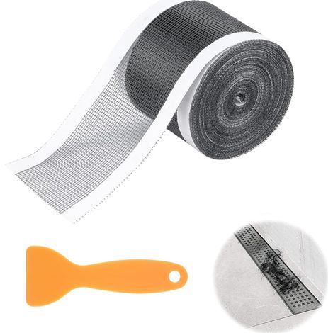 Ortviai Attrape-Cheveux Douche Jetable en Rouleau Large (12cm x 8m) - Filtre Autocollant Découpable pour Drain de Douche, Baignoire et Évier - Maille Fine Anti-Obturateur avec Raclette Incluse (1/5)