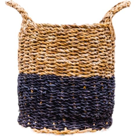 Panier de Rangement Rond en Matière Naturelle Décoratif Coloris Neutre 26 x 33 cm - PANGIVO (1/3)