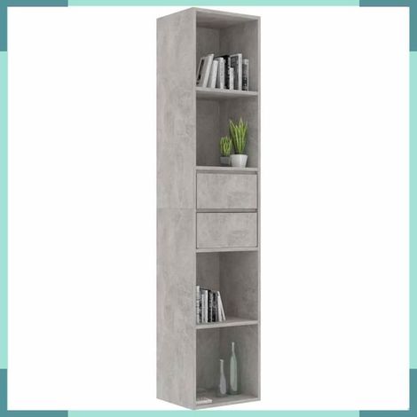 802871 Bibliothèque Gris béton 36x30x171 cm Bois d'ingénierie (1/5)