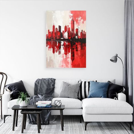Wandbild Rote Stadtgebäude Imitation Farbe 40x60 (1/4)