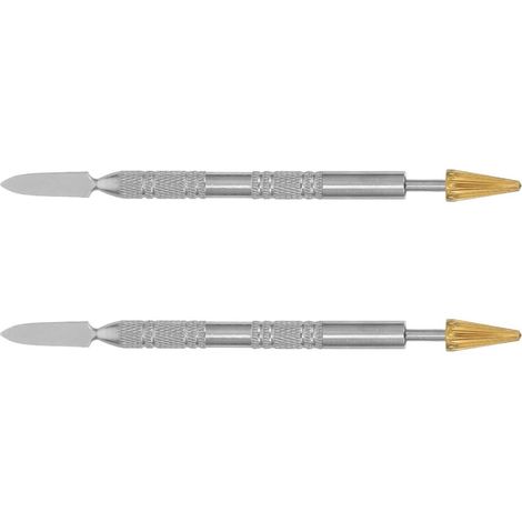 2 Pièces Stylo de Teinture Précis pour Bords de Cuir Portable en Acier Inoxydable, Applicateur à Peinture à L'huile pour Travail du Cuir en Déplacement L'école (1/5)
