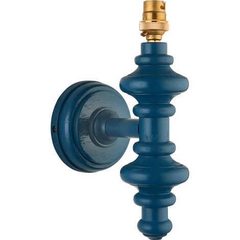 Applique legno tornito blu satinato B22 7W Carnaby Endon (1/5)