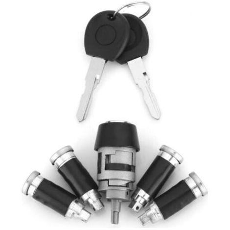 Kit d'allumage/serrure de porte, cylindre de serrure d'allumage et clé pour Transporter T4 Caravelle 1990-2003 357905855B