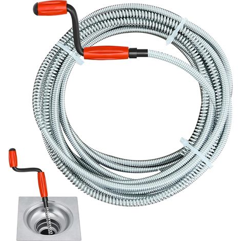 Furet Deboucheur Canalisation, Furet Deboucheur Canalisation avec Manivelle 5 m × 6 mm, Deboucheur Evier, Deboucheur Toilette Convient aux éviers de Cuisine et Aux Tuyaux de Salle de Bain (1/5)