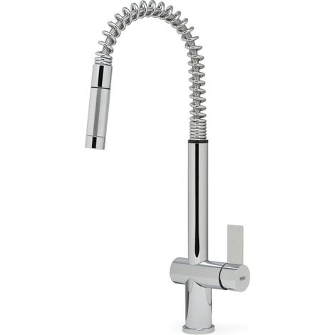 Elleci MIKDNSCR Dionisio Miscelatore da cucina monocomando acciaio inox becco girevole doccetta estraibile 52 cm colore Cromo (1/3)