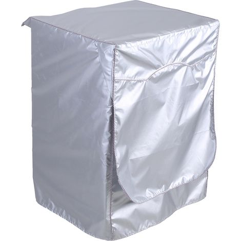 Housse de machine à laver argentée imperméable et anti-UV, protection pour lave-linge frontal sèche-linge, housse extérieure résistante. (1/5)