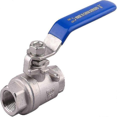 Vanne à bille à passage intégral 3/8 NPT avec poignée de verrouillage, acier inoxydable 304 3 8 NPT (1/5)