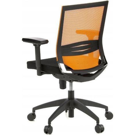 [NEUWERTIG] B-Ware Bürostuhl Chefsessel Drehstuhl hjh OFFICE PORTO BASE Netz Stoff schwarz orange (1/2)
