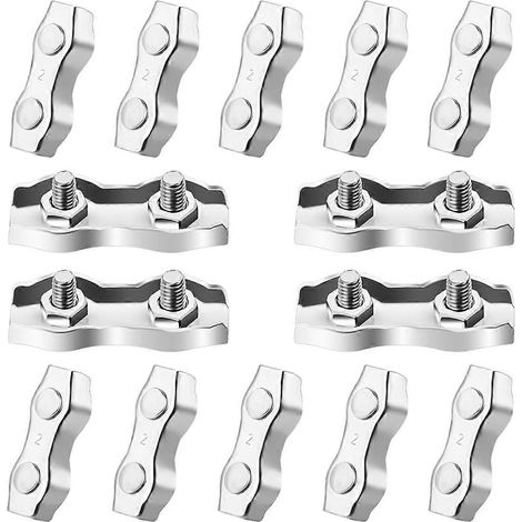 Lot de 14 serre-câbles à 2 poteaux M2 pour câble de 1,5 mm (1/16 pouce) (1/4)