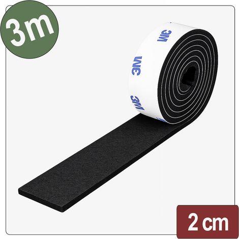 Quadrios 26SA143 Filzgleiter selbstklebend, rund Schwarz (L x B x H) 3000 x 20 x 4 mm 3 m