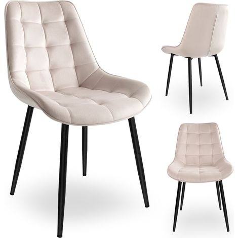 Norman Velvet beigefarbener Samtstuhl (1/5)